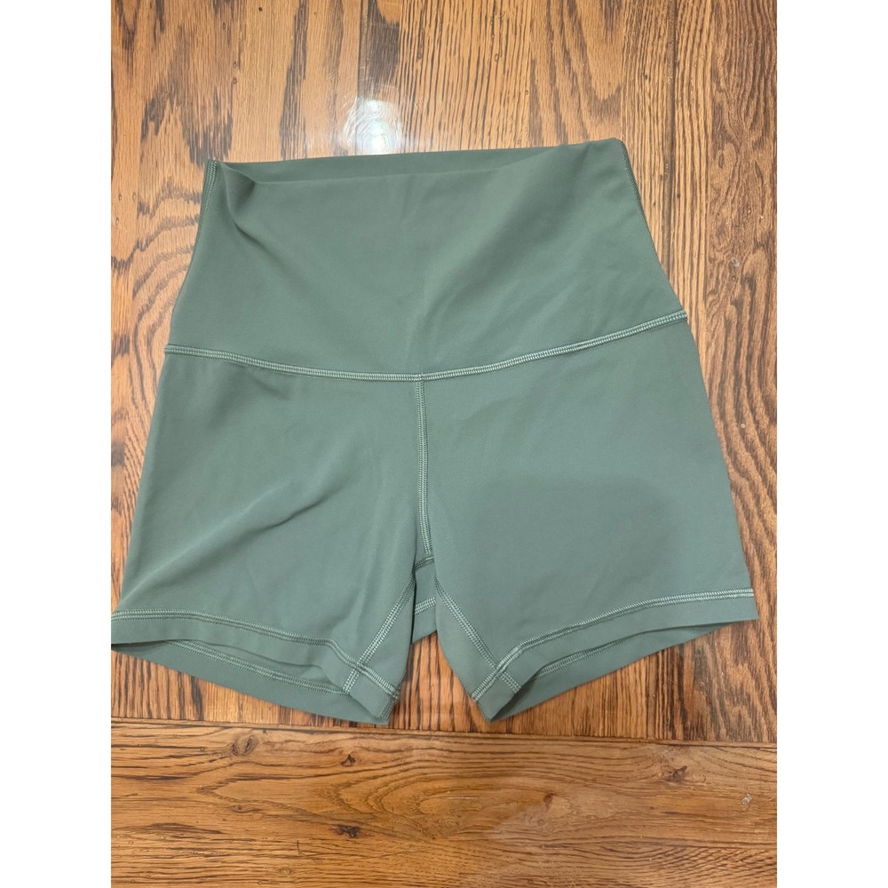 Lululemon Align Shorts Women Size 4 Green High Rise 4 Inch LW7BY6S